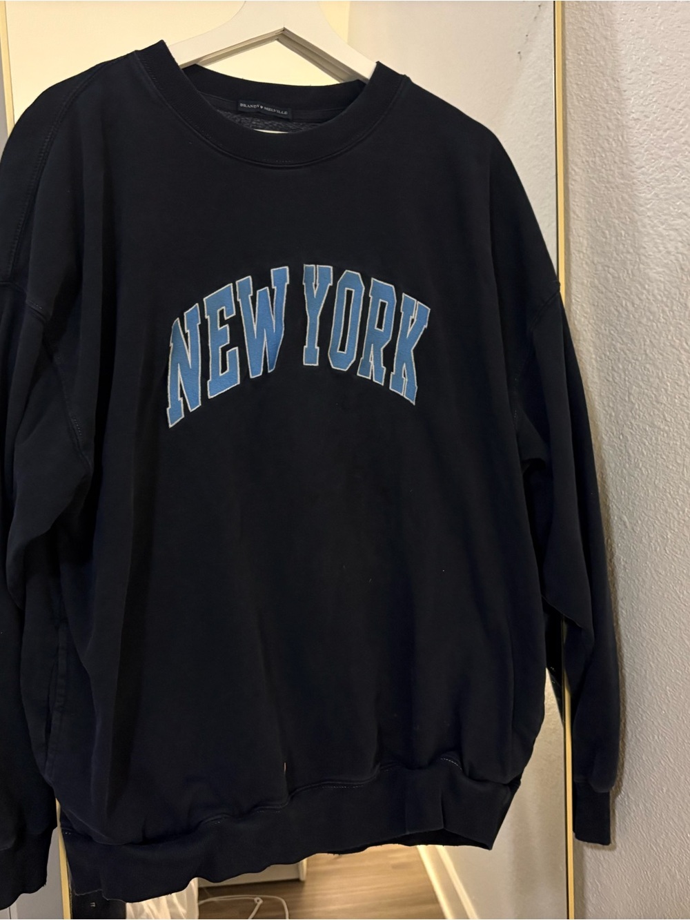 Brandy Melville New York Logo Black Crewneck Sweatshirt